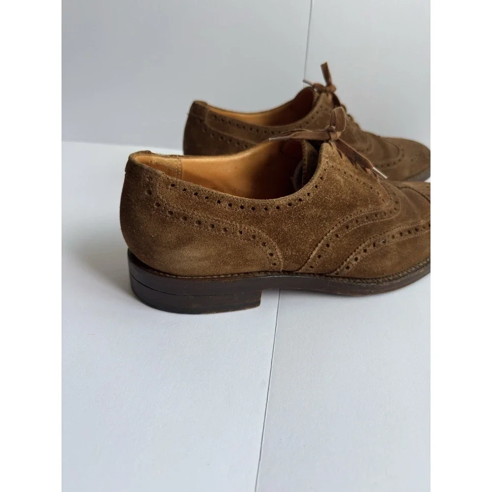 Polo Ralph Lauren Men's Brenton Suede Wingtip Tobacco Brown Dress Casual Shoe 9D - Picture 3 of 13